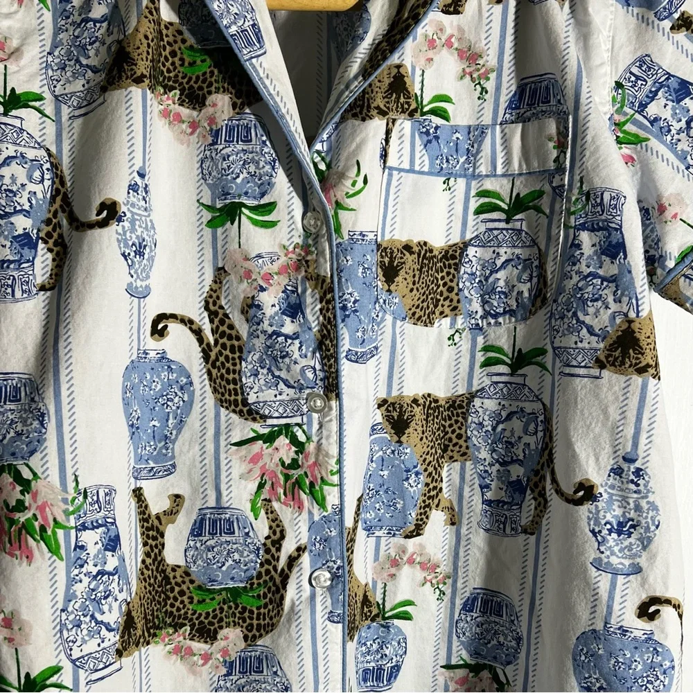 Women's Leopard Patterned Pajama Set - Picture 2 of 7